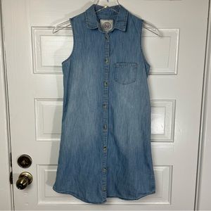 SO chambray button up shirt dress
